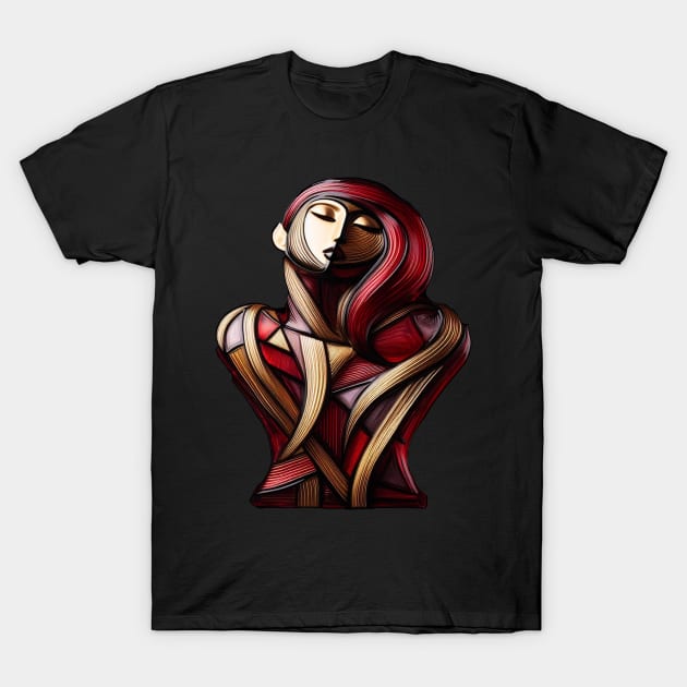 Modern Lady in Red T-Shirt by Sarah Curtiss